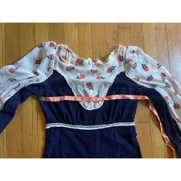 60s Vintage Gunne Sax Black Label Corduroy Dress - Picture 9 of 12